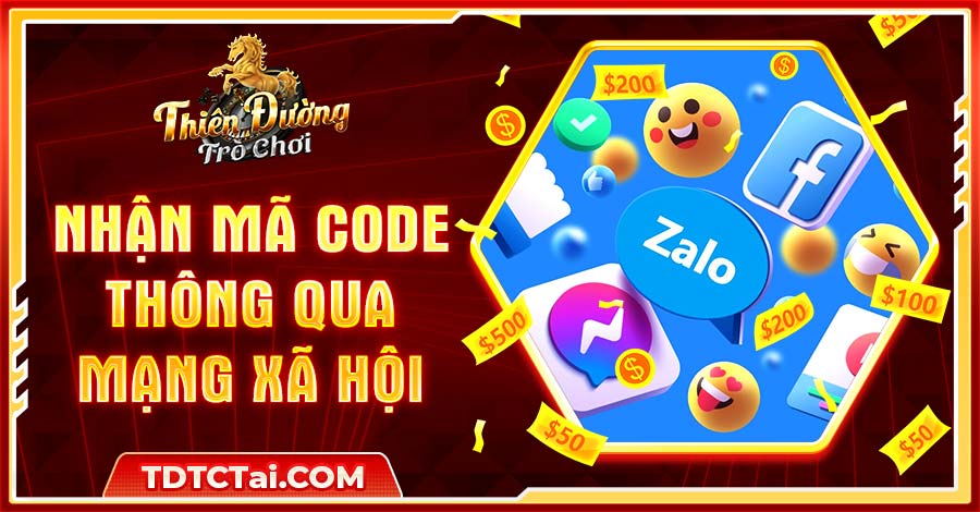 Hiện nay, bet thủ có thể nhận mã code của TDTC qua Fanpage Facebook